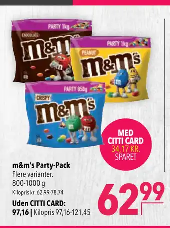 Citti m&m’s Party-Pack tilbud