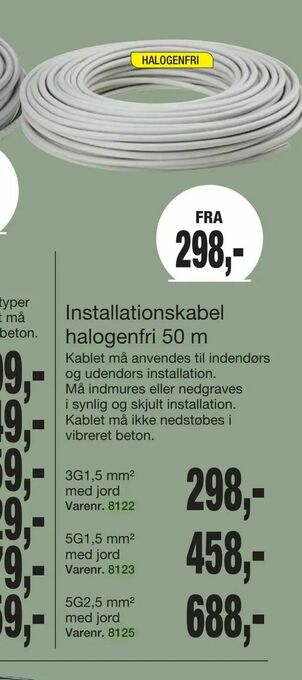 Harald Nyborg Installationskabel halogenfri 50 m tilbud