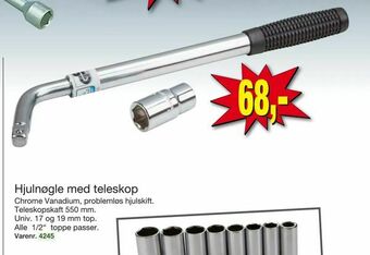 Hjulnøgle med teleskop