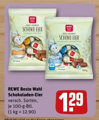 REWE DE REWE Beste Wahl Schokoladen-Eier tilbud