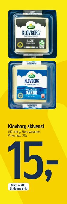 Føtex Klovborg skiveost tilbud