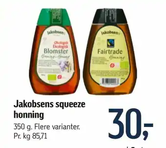 Føtex Jakobsens squeeze honning tilbud