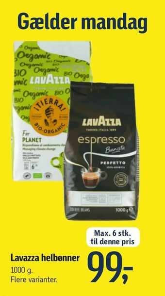 Føtex Lavazza helbønner tilbud
