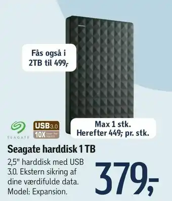 Føtex Seagate harddisk 1 TB tilbud