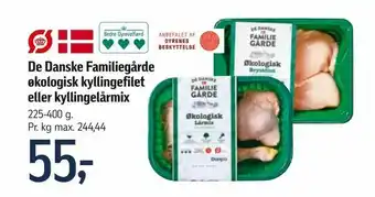 Føtex De Danske Familiegårde økologisk kyllingefilet eller kyllingelårmix tilbud