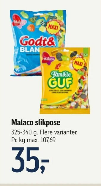 Føtex Malaco slikpose tilbud