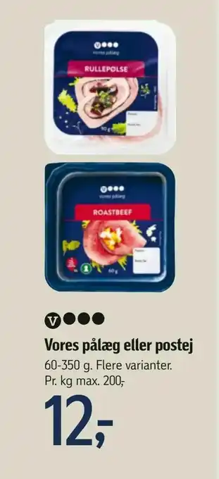 Føtex Vores pålæg eller postej tilbud