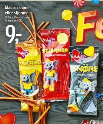 Føtex Malaco snøre eller stjerner tilbud