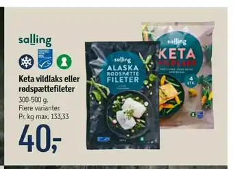 Føtex Keta vildlaks eller rødspættefileter tilbud