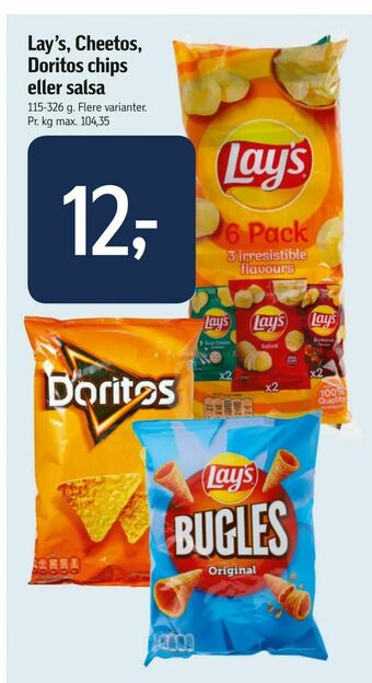 Føtex Lay's, Cheetos, Doritos chips eller salsa tilbud
