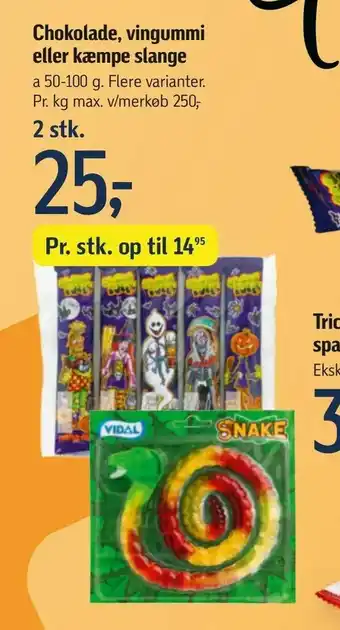 Føtex Chokolade, vingummi eller kæmpe slange tilbud