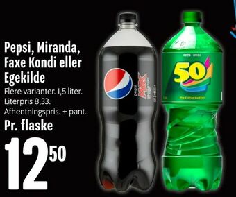Min Købmand Pepsi, Miranda, Faxe Kondi eller Egekilde tilbud