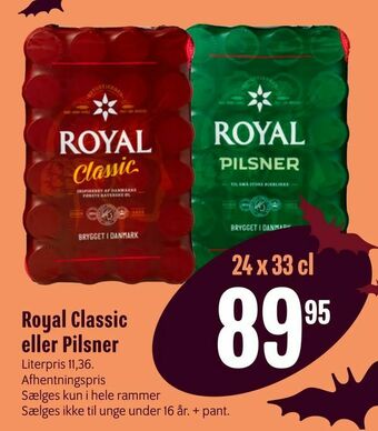 Min Købmand Royal Classic eller Pilsner tilbud