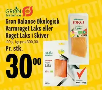 Min Købmand Grøn Balance Økologisk Varmrøget Laks eller Røget Laks i Skiver tilbud