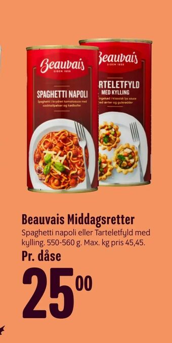 Min Købmand Beauvais Middagsretter tilbud