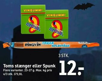 SPAR Toms stænger eller Spunk tilbud