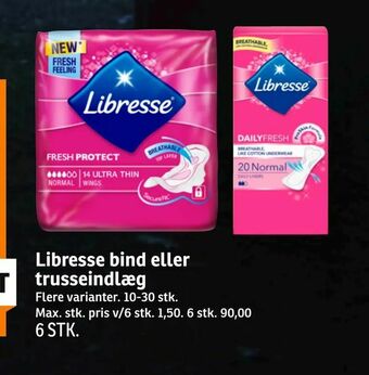 SPAR Libresse bind eller trusseindlæg tilbud