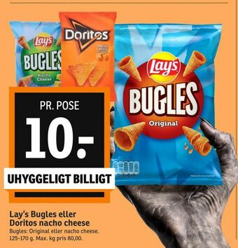 SPAR Lay's Bugles eller Doritos nacho cheese tilbud