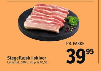 Stegeflæsk i skiver