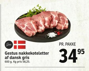 SPAR Gestus nakkekoteletter af dansk gris tilbud