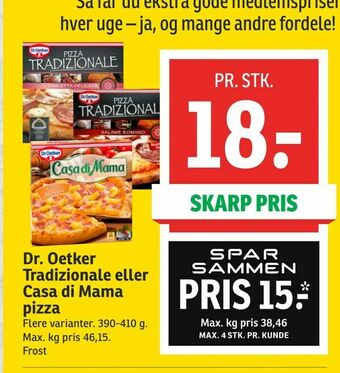 SPAR Dr. Oetker Tradizionale eller Casa di Mama pizza tilbud