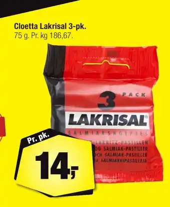 Calle Cloetta Lakrisal 3-pk tilbud