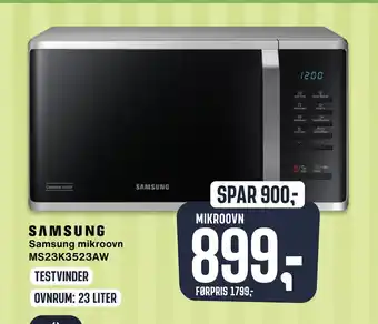 Skousen Samsung mikroovn MS23K3523AW tilbud