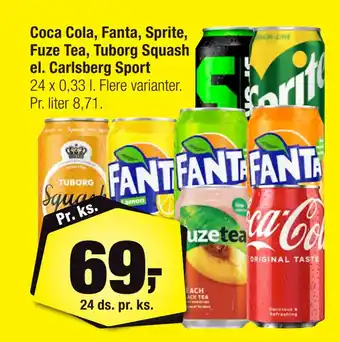 Calle Coca Cola, Fanta, Sprite, Fuze Tea, Tuborg Squash el. Carlsberg Sport tilbud