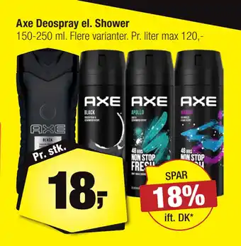 Calle Axe Deospray el. Shower tilbud