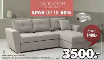 JYSK VEJLBY SOVESOFA MED CHAISELONG tilbud