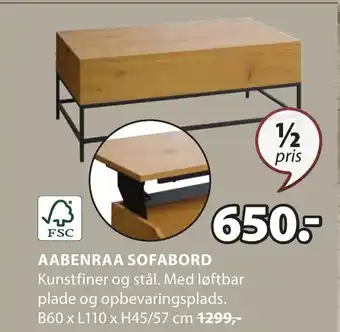 JYSK AABENRAA SOFABORD tilbud