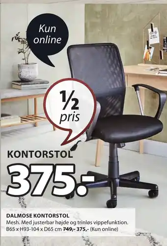 JYSK DALMOSE KONTORSTOL tilbud