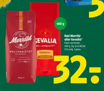 Coop 365 Rød Merrild eller Gevalia tilbud