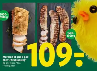 Coop 365 Mørbrad af gris 3-pak eller 1/2 flæskesteg tilbud