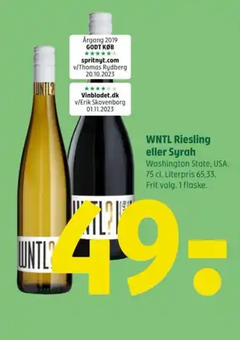 Coop 365 WNTL Riesling eller Syrah tilbud