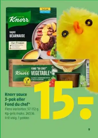 Coop 365 Knorr sauce 3-pak eller Fond du chef tilbud