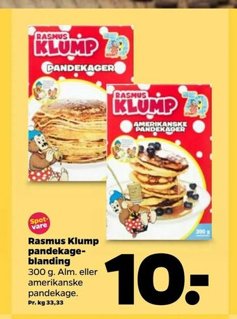 Netto Rasmus Klump pandekageblanding tilbud