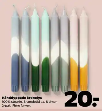 Netto Hånddyppede kronelys tilbud