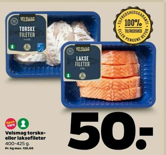 Netto Velsmag torske eller laksefileter tilbud