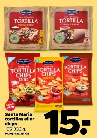 Netto Santa Maria tortillas eller chips tilbud