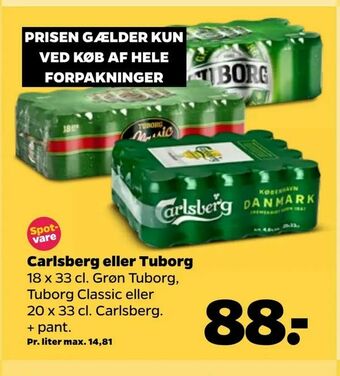 Netto Carlsberg eller Tuborg tilbud