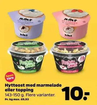 Netto Hytteost med marmelade eller topping tilbud
