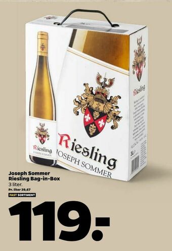 Joseph Sommer Riesling Bag-in-Box