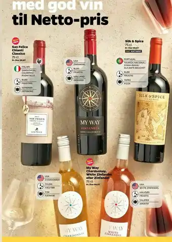 Netto My Way Chardonnay, White Zinfandel eller Zinfandel tilbud