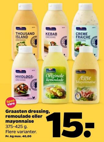 Netto Graasten dressing, remoulade eller mayonnaise tilbud