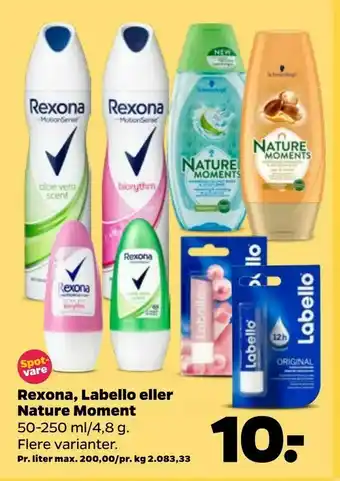 Rexona, Labello eller Nature Moment