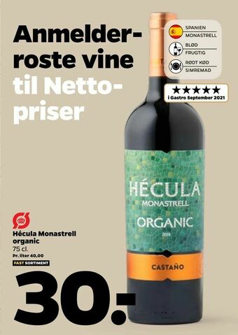 Netto Hécula Monastrell organic tilbud