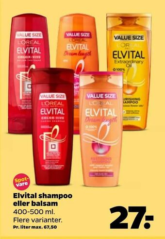Netto Elvital shampoo eller balsam tilbud