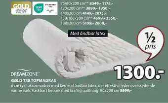 JYSK GOLD T80 TOPMADRAS tilbud