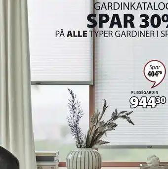 JYSK PLISSÉGARDIN I SPECIALMÅL tilbud